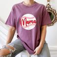 Mama Baseball Mom Women's Comfort Colors T-Shirt Blue Jean