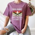 Moms Against Baseball Pants Mothers Baseball Mom Women's Comfort Colors T-Shirt Blue Jean