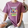Nanny Of The Birthday Boy Baseball Football Colorful Women's Comfort Colors T-Shirt Blue Jean