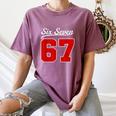 Number 67 Numbered Six Seven Baseball Jersey Style Team 67 Women's Comfort Colors T-Shirt Blue Jean Number 67 Numbered Six Seven Baseball Jersey Style Team 67 Women's Comfort Colors T-Shirt Blue Jean