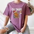 Oh Snap Gingerbreadman Christmas Baseball Humor Women's Comfort Colors T-Shirt Blue Jean