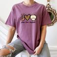 Peace Love Baseball Mom Leopard Print Cheetah Pattern Women's Comfort Colors T-Shirt Blue Jean
