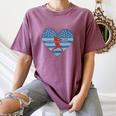 Primitive Patriotic American Baseball Mom Softball Dingers Women's Comfort Colors T-Shirt Blue Jean