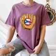 Puerto Rican Flag Baseball Player Boricua Pride Beisbol PR Women's Comfort Colors T-Shirt Blue Jean