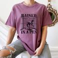 Raised In a Pen Baseball Pitcher Saying Bullpen Women's Comfort Colors T-Shirt Blue Jean