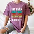 Retro Hit Hard Run Fast Turn Left Baseball Lover Women's Comfort Colors T-Shirt Blue Jean