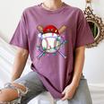 Santa Sports Christmas Baseball Player Women's Comfort Colors T-Shirt Blue Jean Santa Sports Christmas Baseball Player Women's Comfort Colors T-Shirt Blue Jean