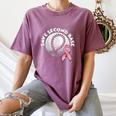 Save 2nd Base Breast Cancer Awareness Pink Ribbon Baseball Women's Comfort Colors T-Shirt Blue Jean