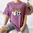 Soccer Baseball Heart Soccer Baseball Mom Women's Comfort Colors T-Shirt Blue Jean