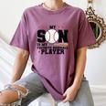 My Son Is My Favorite Baseball Player Baseball Mom Women's Comfort Colors T-Shirt Blue Jean