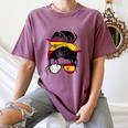 Spanish Baseball Mom Messy Bun Spain Baseball Girl Women's Comfort Colors T-Shirt Blue Jean