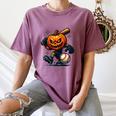Spooky Halloween Scary Pumpkin Baseball Player Witchy Vibes Women's Comfort Colors T-Shirt Blue Jean Spooky Halloween Scary Pumpkin Baseball Player Witchy Vibes Women's Comfort Colors T-Shirt Blue Jean
