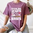 Stealing Hearts Like I Steal Bases Baseball Valentines Women's Comfort Colors T-Shirt Blue Jean Stealing Hearts Like I Steal Bases Baseball Valentines Women's Comfort Colors T-Shirt Blue Jean