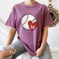 Womens Custom Baseball Mom Number 10 Heart For Mom Mommy Women's Comfort Colors T-Shirt Blue Jean