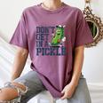 Youth Baseball Catcher Humor Don’t Get In A Pickle Women's Comfort Colors T-Shirt Blue Jean
