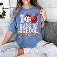 100 Days Of School Cute Bow Baseball Boy Girl Teacher Women's Comfort Colors T-Shirt Chalky Mint
