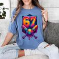 67 Meme Trendy Baseball Number 67 Player Six Seven Women's Comfort Colors T-Shirt Chalky Mint