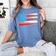 Baseball American Flag Patriotic USA Pride Women's Comfort Colors T-Shirt Chalky Mint