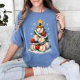 Baseball Christmas Tree Lights Santa Sport Player Lover Xmas Women's Comfort Colors T-Shirt Chalky Mint