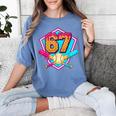 Baseball Drip Jersey Number 67 For Players & 67th Birthday Women's Comfort Colors T-Shirt Chalky Mint Baseball Drip Jersey Number 67 For Players & 67th Birthday Women's Comfort Colors T-Shirt Chalky Mint