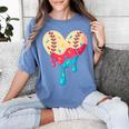 Baseball Drip Melting Ice Cream Baseball Heart Boys Girls Women's Comfort Colors T-Shirt Chalky Mint
