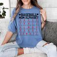 Baseball Mom Alphabet Women's Comfort Colors T-Shirt Chalky Mint Baseball Mom Alphabet Women's Comfort Colors T-Shirt Chalky Mint