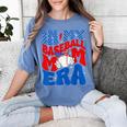 In My Baseball Mom Era Groovy Baseball Mother's Day US Flag Women's Comfort Colors T-Shirt Chalky Mint