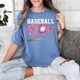Baseball Mom Pink Ribbon Breast Cancer Awareness Fighters Women's Comfort Colors T-Shirt Chalky Mint