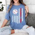 Baseball MOM USA American Flag Patriotic Mama Mother's Day For Women Kids Men Women's Comfort Colors T-Shirt Chalky Mint