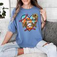 Baseball Mom Valentine Leopard Heart Softball Mother's Day Women's Comfort Colors T-Shirt Chalky Mint