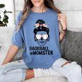 Baseball Momster Messy Bun Skull Mom For Women Halloween Women's Comfort Colors T-Shirt Chalky Mint