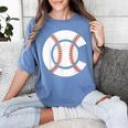 Baseball Sport Player Graphic Monogram Initial Letter C Women's Comfort Colors T-Shirt Chalky Mint Baseball Sport Player Graphic Monogram Initial Letter C Women's Comfort Colors T-Shirt Chalky Mint