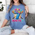 Blue Checkered I Was 6 Now I'm 7 Birthday Cake Baseball Drip Women's Comfort Colors T-Shirt Chalky Mint Blue Checkered I Was 6 Now I'm 7 Birthday Cake Baseball Drip Women's Comfort Colors T-Shirt Chalky Mint