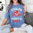 Boys Baseball Valentines Day Stealing Hearts Valentine Kids Women's Comfort Colors T-Shirt Chalky Mint