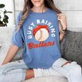 Busy Raising Ballers Baseball Mom Sons Women's Comfort Colors T-Shirt Chalky Mint