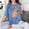 Capybara Calm Your Mitts Baseball Mom Sport Lover Tee Women's Comfort Colors T-Shirt Chalky Mint