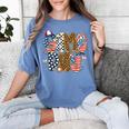 Checkered Leopard Game Day Baseball Men Women Kids Women's Comfort Colors T-Shirt Chalky Mint