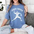 Christian Jesus Saves Baseball Pitcher Heaven 01 Sports Women's Comfort Colors T-Shirt Chalky Mint Christian Jesus Saves Baseball Pitcher Heaven 01 Sports Women's Comfort Colors T-Shirt Chalky Mint