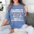 Christmas Baseball Bats Catcher Mitts Holiday Tee Women's Comfort Colors T-Shirt Chalky Mint Christmas Baseball Bats Catcher Mitts Holiday Tee Women's Comfort Colors T-Shirt Chalky Mint