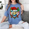 Christmas Baseball Ice Cream Drip Santa Baseball Player Kids Women's Comfort Colors T-Shirt Chalky Mint