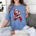 Christmas Baseball Player Santa Xmas Boys Men Toddler Women's Comfort Colors T-Shirt Chalky Mint