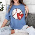 Custom Baseball Mom Number 28 Heart For Mom Mommy Women's Comfort Colors T-Shirt Chalky Mint