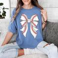 Cute Baseball Coquette Bow For Women Girls Baseball Mama Mom Women's Comfort Colors T-Shirt Chalky Mint