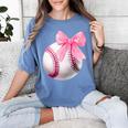 Cute Coquette Baseball Pink Bow Player & Fan Girls Women's Comfort Colors T-Shirt Chalky Mint Cute Coquette Baseball Pink Bow Player & Fan Girls Women's Comfort Colors T-Shirt Chalky Mint