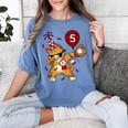 Dabbing Cool Cat Baseball 5th Birthday Women's Comfort Colors T-Shirt Chalky Mint