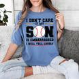 I Don't Care If My Son Is Embarrassed Baseball Mom Women's Comfort Colors T-Shirt Chalky Mint