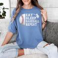 Eat Sleep Baseball Repeat Catcher Boys Youth Men Women's Comfort Colors T-Shirt Chalky Mint Eat Sleep Baseball Repeat Catcher Boys Youth Men Women's Comfort Colors T-Shirt Chalky Mint