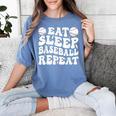 Eat Sleep Baseball Repeat Baseball Lover Baseball Mom Girls Women's Comfort Colors T-Shirt Chalky Mint