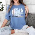 Eat Sleep Baseball Repeat Baseball Player Men Boys Women's Comfort Colors T-Shirt Chalky Mint Eat Sleep Baseball Repeat Baseball Player Men Boys Women's Comfort Colors T-Shirt Chalky Mint