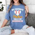 My Favorite Pitcher Calls Me MomMom Pitcher Baseball Mom Mom Women's Comfort Colors T-Shirt Chalky Mint